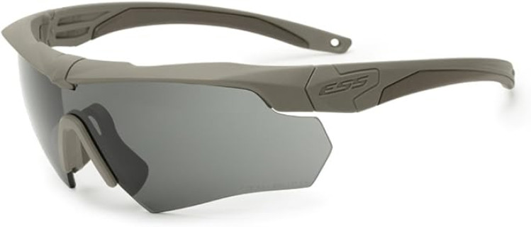 ESS Sunglasses Crossbow One Anti Fog Eyeshield Terrain Tan with Smoke Gray Lens