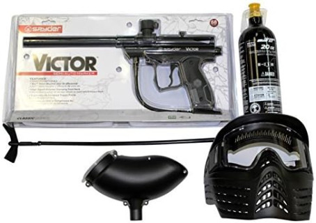 Spyder Victor Package .68Cal Paintball Kit Includes Sentry Goggle, Empty 20oz Co2 Tank, 200Rd Loader & Squeegee, Black