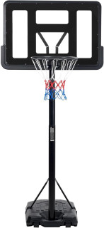 Basketball Hoop Outdoor 10FT Adjustable Height Goal, Portable Basketball System with 44” Shatterproof Backboard & Wheels Basketball Equipment for Adults Teenagers Kids Indoor Outdoor Use