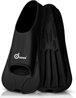 Odoland Snorkel Fins, Diving Fins for Adult, Full Foot Pocket Travel Size Swim Training Fins, Silicone Snorkeling Fins, Comfortable Flippers for Men Women