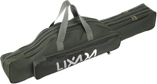 Lixada Fishing Rod Case, Portable Folding Fishing Rod Case Fishing Pole Reel Storage Bag Fishing Gears Organizer