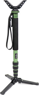 HUNTPAL Hunting Monopod Shooting Stick Gun Rifle Rest Crossbow Shooting Rest with Tiltable and Horizontally Rotatable Tri-Stand Tripod Base, Matt Aluminum 21