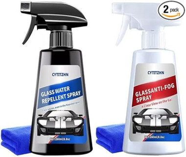 Windshield Anti-Fog & Rain Repellent Spray - Dual-Action Defogger and Waterproof Treatment for Car Windows, Auto Glass, Motorcycle Helmets & Eyewear，2-Pack