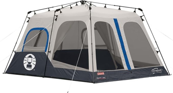 Coleman Instant Tent with 1-Minute Setup, 10-Person Tent with Pre-Attached Poles, Air Vent, & Carry Bag