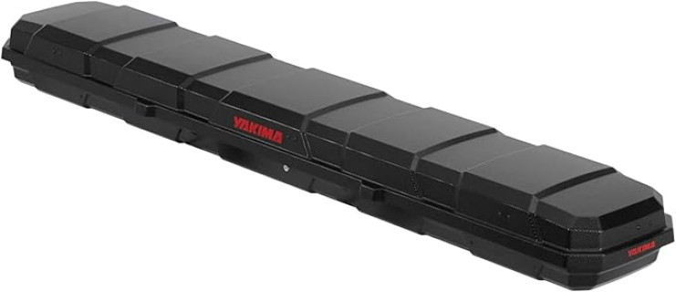 Yakima TopWater Rooftop Fishing Rod Box with Foam Pads, Rod Shields, Retention Straps, and Aerodynamic Carbonite Textured Lid, Black