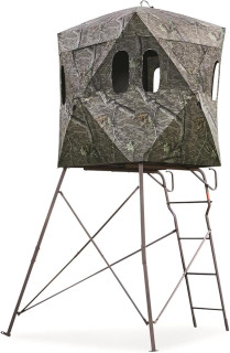 Guide Gear 6 Foot Tripod Hunting Tower Blind, 2-Man Stand Elevated, Hunting Gear Equipment Accessories, 4 by 4
