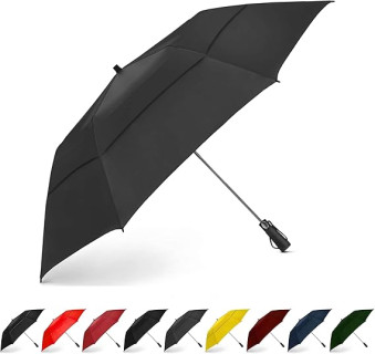 EEZ-Y Golf Umbrella - 58 Inch Windproof Rain Umbrellas w/Double Canopy - Compact, Portable & Break Resistant for Travel