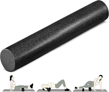 Yes4All High-Density Round Back Roller Foam, Exercise Foam Roller for Yoga, Pilates & Stretching - 12, 18, 24, 36 inch