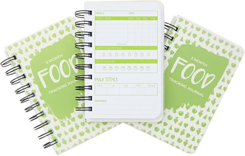 Paper Junkie 3-Pack Calorie Counter Book for Weight Loss, 90-Day Food Meal Pocket-Size Tracker Journal Notebook for Men and Women Nutrition Meal Tracker and Recording (5 x 3.5 Inches) - Food Journal