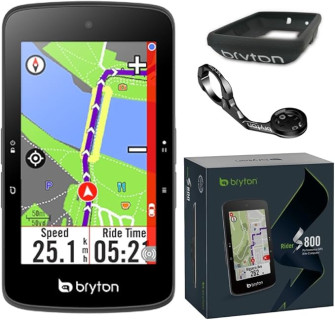 Bryton Rider S800 3.4 Inch Color LCD Touchscreen GPS Bike/Cycling Computer Offline USA Map, Compatible with Bike Radar, 36hrs Long Battery Life, Navigation with Turn-by Turn Follow Track Waterproof