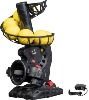 Upgraded Electronic Baseball Pitching Machine, Adjustable Angles & Speed, AC Adapter or Battery Powered, Comes with 8 Dimpled Balls, for Batting and Fielding Practice of Low Level