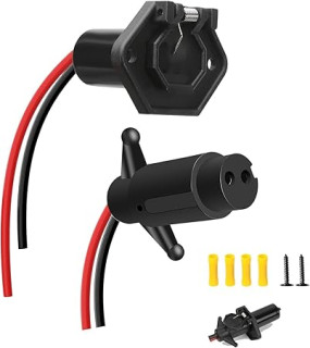 12V 8 Gauge Trolling Motor Plug and Receptacle Quick Connect Kit, Trolling Motor Plug Socket Set, 2 Wire Heavy-Duty Compatible With Minn Kota Marine Boat kayak Trolling Motor(8 Gauge)