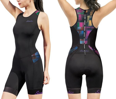 Women's Triathlon Suit One-Piece Sleeveless Tri Suit Padded Quick-Dry Slimming for Running Swimming Cycling