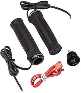 215049 High/Low ATV Clamp-On Heated Grip Kit with Round Rocker Switch, Black