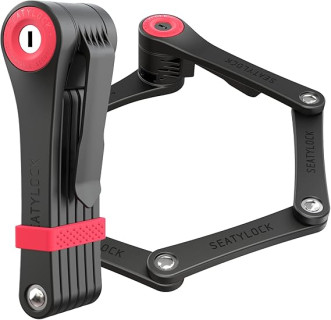 Seatylock FoldyLock Clipster Folding Bike Lock - Award Winning Wearable Compact Bicycle Lock - Lightweight Smart Security Accessory with Key for Bikes e-Bikes and Scooters