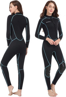 Seaskin Mens 3mm Shorty Wetsuit Womens, Full Body Diving Suit Front Zip Wetsuit for Diving Snorkeling Kayaking Swimming