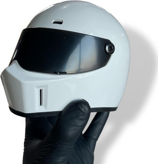 LiME LiNE (White) Paint-able Mini Motorcycle Helmet, Dyna Bro Harley Davidson, Simpson biltwell Style, Dog, cat Helmet …