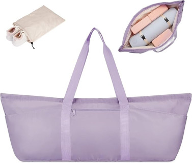 sportsnew Large Yoga Mat Bag with Shoes Compartment and Wet Pocket Ladies Pilates Gym Tote Bag with Yoga Mat Holder Strap for Women Men Workout Carrier Stuff Accessories