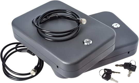 SnapSafe Portable Lock Box for Guns and Valuables, 2 Pack - Includes 2 Lock Boxes (Keyed Alike), 4 Keys and 1500 Pound Patented Security Cable - Thick 16-Gauge Steel - An Ideal Car Gun Safe