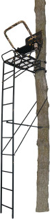 Boss Hawg 1.5 Deer Hunting Ladderstand, 17 Foot 1 Person Climbing Tree Stand with Lumbar Seat and Expanded D-Force Metal Platform