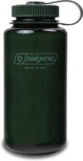 Nalgene Monochrome BPA-Free Recycled Reusable Water Bottle for Backpacking, Hiking, Gym - 32 oz Shatterproof Jade