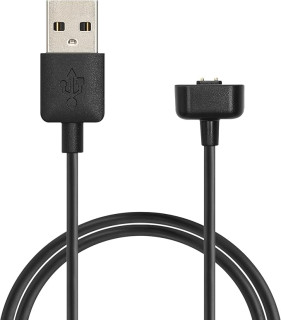 kwmobile USB Cable Charger Compatible with Amazfit Band 7 Cable - Charging Chord for Smart Watch - Black