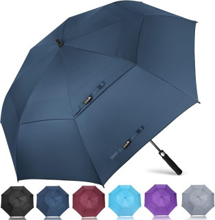 ZOMAKE Automatic Open Extra Large Golf Umbrella 51/54/62/68 Inch, Double Canopy Vented Windproof Oversize Stick Umbrellas for Rain