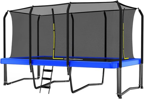 Zupapa 1500LBS Weight Capacity Rectangle Trampoline 10x17FT 9X15FT 8X14FT Outdoor Square Gymnastics Trampolines with Basketball Hoops for Kids Adults Long Large Big Rectangular Tumbling Trampolin