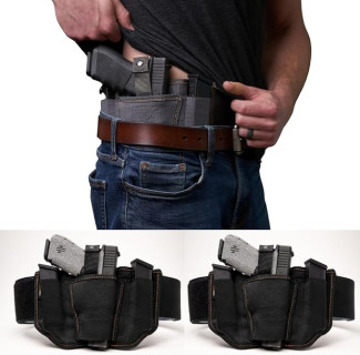 VNSH Airsoft Gun Holster - The Ultimate Belly Band Holster for Men & Women | Comfortable Concealed Carry Belt | Fits 99% of Handguns | Ambidextrous Design with Built-in Magazine Pouches