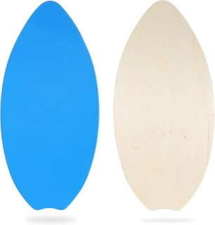 Skimboard for Kids Adults with EVA Grip Pad and High Gloss Clear Coat Wooden Skim Boards for Beach Skimboards for Beginners