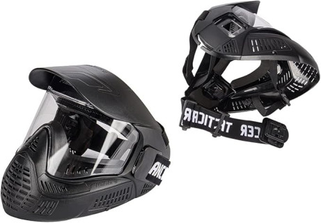 Lancer Tactical High Strength Polyethylene Full Face Airsoft Paintball Mask with Visor
