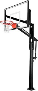 Goalrilla Basketball Hoops with Tempered Glass Basketball Goal Backboard, Black Anodized Frame, and In-ground Anchor System