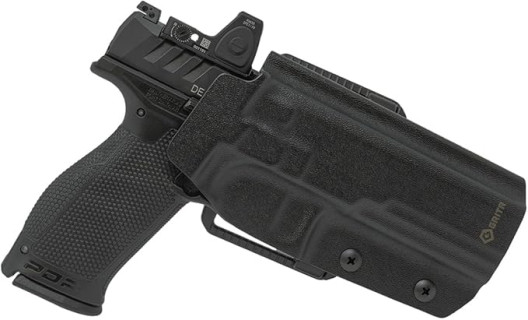 GRITR OWB Kydex Right Hand Gun Holster Fits Walther PDP Series | EDC Pistol Accessories w/Optic Cut, Adjustable Retention & Cant, Compatible with Safariland QLS/G-Code RTI Attachments