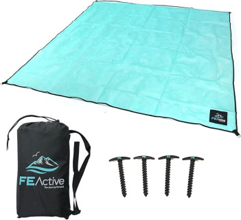 FE Active Sand-Free Beach Blanket - Extra Large Sand-Proof Mat for Outdoor Areas - For Kids, Picnic Rug for Camping & Travel - Designed in California, USA