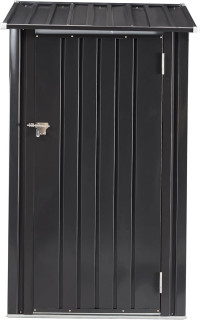CuisinSmart 3 x 3 Ft Outdoor Storage Cabinet Waterproof, Sheds & Outdoor Storage Metal Shed with Single Lockable Door Small Shed Outdoor Storage for Patio, Backyard, Lawn Dark Gray