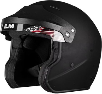 ILM Snell SA2020 Open Face Auto Racing Helmets for Men and Women Model R85(L, MatteBlack)