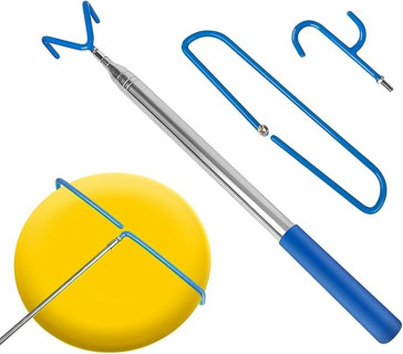 Disc Golf Retriever Pole Telescopic Disc Golf Tool with 3 Hooks Golf Discs Retriever for Water Disc Golf Accessories for Outdoor Disc Sports Starters 16FT