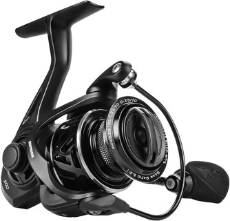 KastKing Zephyr Spinning Reels – 7+1/6+1 BB – Carbon Fiber Drag – Stainless Steel Shaft – Aluminum & CNC Spool – Black/Green/Orange – Sizes 500/1000 SFS – Ultralight to Heavy-Duty