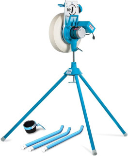 Jugs BP1 Baseball/Softball Combo Pitching Machine — Throws Baseballs or softballs up to 70 mph. Set up for Baseball or Softball, This Machine Throws from a Realistic delivery Height.