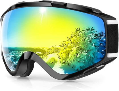 findway Ski Goggles OTG - Over Glasses Snow/Snowboard Goggles for Men, Women & Youth - 100% UV Protection