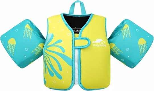 Gogokids Toddler Floaties, Kids Swim Vests for 20-50 lbs Girls and Boys, Pool Float Jackets with Arm Water Wings for 2-6 Year Old Children