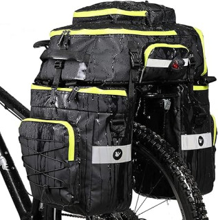 HUNTVP 3 in 1 Multifuctional Bicycle Expedition Touring Cam Pannier Bag (Fluorescent green)
