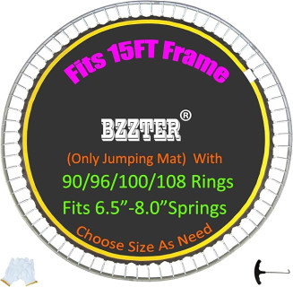 Trampoline Replacement Mat,Fits 15ft Round Frame with 90/96/100/108 Rings,Fits 5.3-8.5