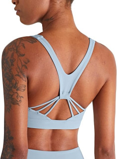 icyzone Women's Padded Strappy Workout Running Sports Bras Medium Impact