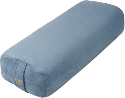 Florensi Yoga Bolster Pillow - Luxurious Velvet Bolster for Restorative Yoga - Large Rectangular Cushion with Carry Handle - Supportive Meditation Cushion - Machine Washable Cover and Carry Handle