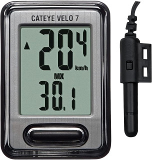 CATEYE Velo 7 Bike Computer – Entry-Level Wired Speedometer Perfect for Beginner Cyclists, Auto Start/Stop, Easy Setup for Road, MTB, Gravel Bikes, 3 Year Battery Life