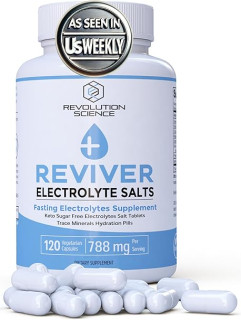 REVIVER Salt Pills with Electrolytes, 120 Salt Tablets for Runners, Fasting Salts Tabs & Fasting Electrolytes Tablets, Sugar Free Electrolyte Tablets, Carnivore Electrolyte Pills, Fasting Supplement