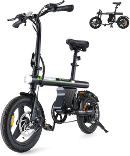 isinwheel U1 Electric Bike, 500W Motor, 20 mph, Folding Ebike, 14