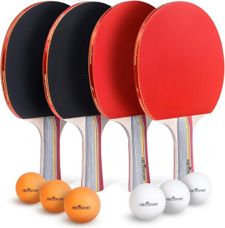Abco Tech Table Tennis Set - Ping Pong Paddles and Balls for Professional and Recreational Play - Durable Design for Tournaments and Home Games - Portable for Family Fun and Practice