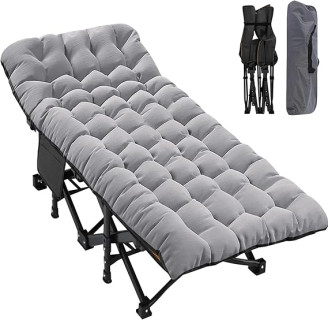ABORON Oversized Folding Camping Cot for Adults, Double Layer 1200D, 500lb Capacity, Heavy Duty Guest Cot with Mat & Carrying Bag for Indoor & Outdoor Use